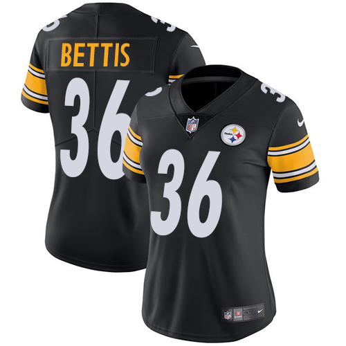 Nike Steelers #36 Jerome Bettis Black Team Color Women's Stitched NFL Vapor Untouchable Limited Jersey